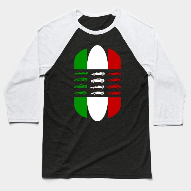 Italian Race Cars Baseball T-Shirt by Markyartshop